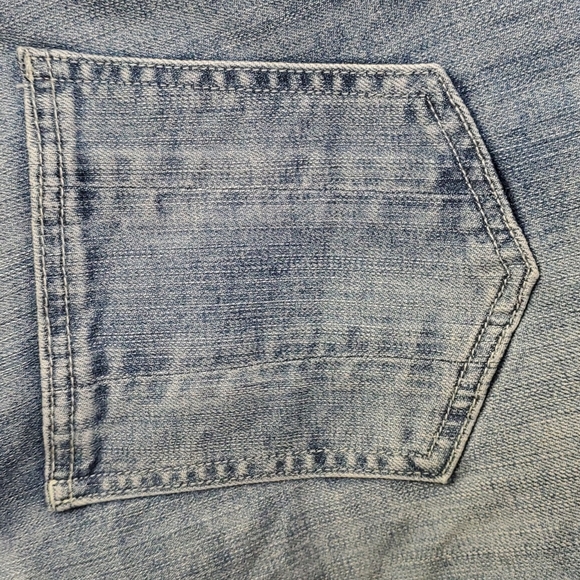 Light Wash Standards + Practices Raw Hem Wide Legged Crop Spring Denim Jeans - Picture 10 of 11